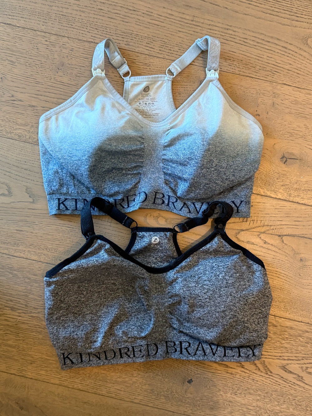 Kindred Bravely Sublime Nursing Sports Bra 2-Pack Large Busty Gray and Ombré